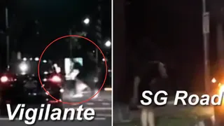 年轻脚踏车骑士闯红灯被撞飞 起身后向司机道歉