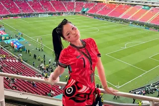 South Korean YouTuber Inocat at a Fifa World Cup match in Mexico. Photo: Instagram/inocat_t