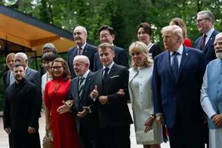 Italy's Prime Minister Giorgia Meloni, European Council President Antonio Costa, Ukraine's President Volodymyr Zelenskyy, Japan's Prime minister Sanae Takaichi, Switzerland's President Guy Parmelin, Switzerland's first lady Caroline Merotto, Brazil's President Luiz Inacio Lula da Silva, South Korea's President Lee Jae-myung, France's President Emmanuel Macron, South Korea's first lady Kim Hea Kyung, France's first lady Brigitte Macron, Britain's first lady Victoria Starmer, President Donald Trum