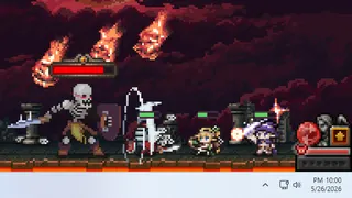 A screenshot of TBH showing a battle above a taskbar.
