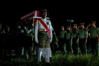 Corporal Norazmi Abu Bakar, 40, who died in a grenade training explosion at Hobart Camp in Gurun yesterday, was buried at the Masjid Al Busyra Muslim cemetery in Merbok early today. - BERNAMA pic