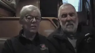 Couple on board yacht that drifted towards Russian warship speak to BBC Newsnight