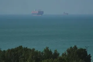 QESHM ISLAND, IRAN - APRIL 28: A Cargo boat navigates the sea on April 28, 2026 on Qeshm Island, Iran in the Strait of Hormuz. Iran's latest proposal for ending its blockade of the Strait of Hormuz calls on the United States to end its naval blockade of Iran's ports, and sets aside questions about what to do with Iran's nuclear program. The United States has not formally responded to the latest proposal, which was delivered by Iran's foreign minister to Pakistan two days ago. (Photo by Asghar Be