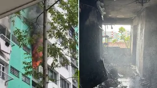 义顺组屋单位失火 两人送院治疗
