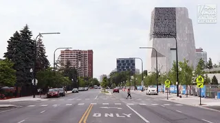 Roadway view of the Obama Presidential Center in Chicago.