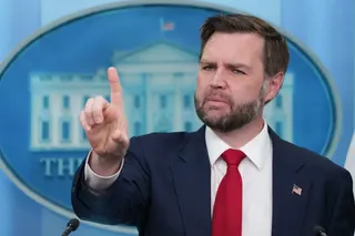 US Vice-President J.D. Vance during a press briefing at the White House on Thursday. Photo: AFP