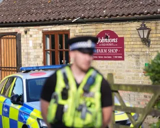 Police outside Johnsons of Old Hurst zoo in Cambridgeshire.