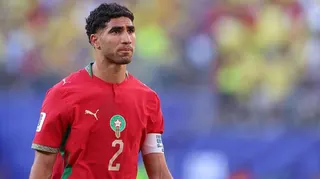 Achraf Hakimi pictured in Morocco kit