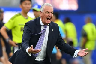 Paraguay’s Argentine head coach Gustavo Alfaro gestures during the 2026 World Cup Group D football match between USA and Paraguay at the Los Angeles Stadium in Inglewood June 12, 2026. — AFP pic