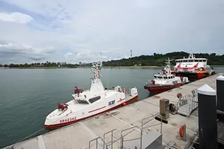 The unmanned surface vessel at the new SCDF Marine Division Headquarters.