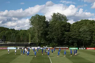 France’s football team train at Bentley University in Waltham, near Boston, on June 20, 2026, during the 2026 World Cup football tournament. — AFP pic