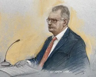 Courtroom sketch of Jeffrey Donaldson during the trial