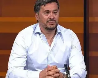 Rade Bogdanovic, the former Serbian footballer, working as a pundit.