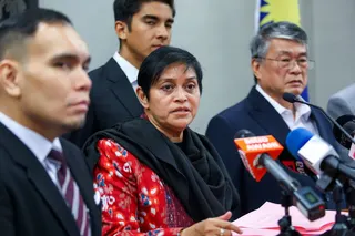 Datuk Seri Azalina Othman Said (centre) speaking to reporters at Parliament. -NSTP/ASWADI ALIAS