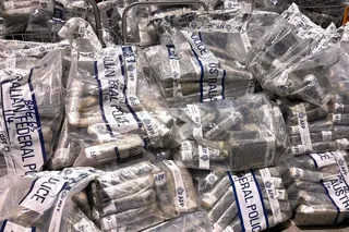 Australian police display the 2.7 tonnes of cocaine seized in Sydney on Saturday. Photo: Australian Federal Police/AFP