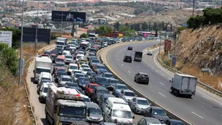 Traffic jam on the highway to southern Lebanon, near Sidon (23 June 2026)