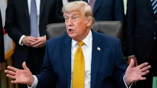 US President Donald Trump speaks during an executive order signing in the Oval Office of the White House in Washington, DC, USA, 22 June 2026.