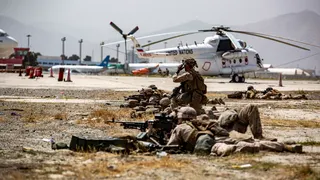 U.S. Marines in Kabul on August 18, 2021.