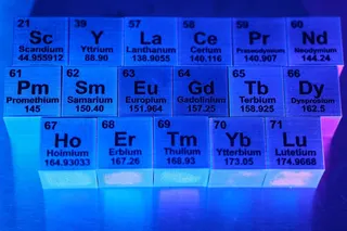 Blocks with symbols and atomic numbers of rare earth elements, in this illustration taken on January 21. Photo: Reuters
