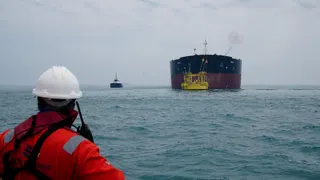 Oil tanker HELGA is moored at one of Iraq's southern offshore oil terminals near Basra as it prepares to load crude oil