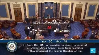 US Senate passes symbolic rebuke to Trump over Iran war