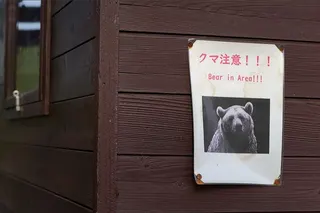A ‘Bear in Area’ warning sign displayed near a forest in Akita Prefecture. A Tokyo-area suburb is purchasing hundreds of anti-bear sprays and other deterrents after a rise in sightings as bears increasingly venture into populated areas. — AFP pic