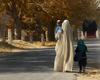 Afghan women walk on a road in Kandahar, Afghanistan, 28 January 2026.