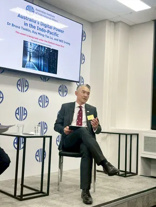 駐墨爾本辦事處處長呂明澤24日在「澳洲印太數位論壇」表示，要提高印太供應鏈韌性，必須正視台灣與澳洲兩國產業的高度互補性。（駐墨爾本辦事處提供）中央社記者丘德真雪梨傳真　115年6月25日