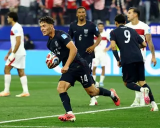 Sebastian Berhalter of the USA celebrates scoring their second goal