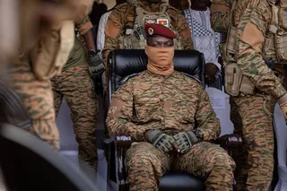 Captain Ibrahim Traore, Burkina Faso’s president, attends a ceremony in Ouagadougou in October 2022. Photo: AFP