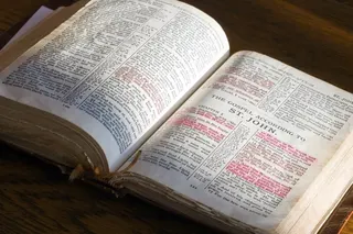 A King James version of the Holy Bible opened up to the Gospel of John. Photo illustration: TNS