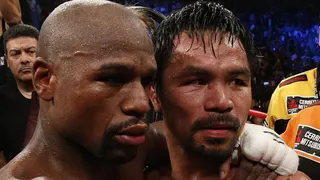 Manny Pacquiao and Floyd Mayweather in 2015