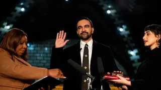 Zohran Mamdani is sworn in as mayor of New York City at Old City Hall Station, New York