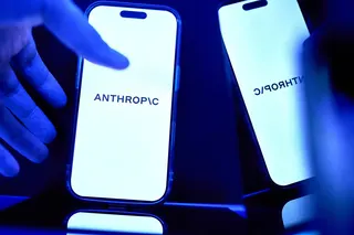 The Anthropic logo on a smartphone.