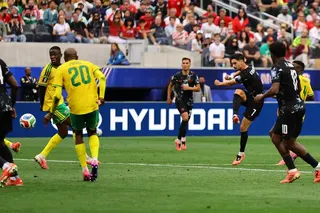 Canada’s Stephen Eustaquio scores their first goal.