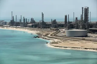 General view of Saudi Aramco’s Ras Tanura oil refinery and oil terminal in Saudi Arabia. A Saudi aramco helicopter crashed on ​Sunday in Ras Tanura, killing 14 people. Photo: Reuters