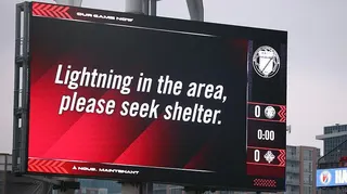 An international friendly between Haiti and Iceland is delayed due to lightning in the area at BMO Field on March 31, 2026 in Toronto, Ontario, Canada