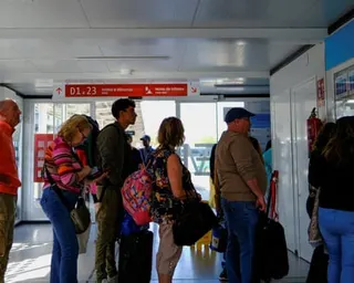A young migrant queues in Almeria