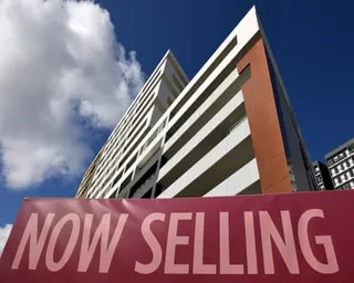 For sale sign outside a unit block in Sydney