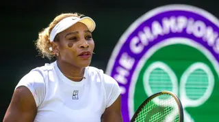 Serena Williams practises at Wimbledon
