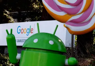 The Android mascot is displayed at Google headquarters on February 4, 2026 in Mountain View, California. — AFP pic