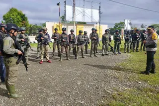 Troops stand guard in the Yahukimo region of Indonesia’s Papua province in 2023. Photo: Cartenz Peace Task Force/AFP