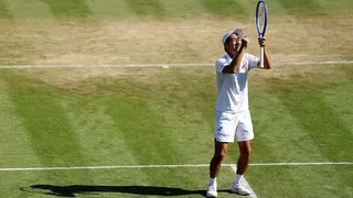 Japan's Shintaro Mochizuki celebrates after defeating Rafael Jodar