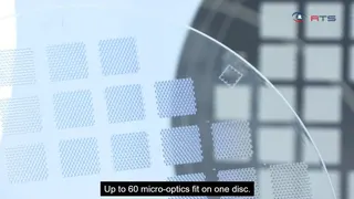 “Up to 60 micro-optics fit on one disc,” reads the auto-generated caption.