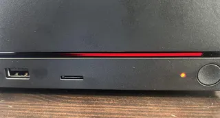 A Steam Machine showing a red line on the right half of the light bar
