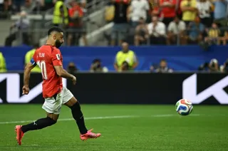 Mohamed Salah in action.