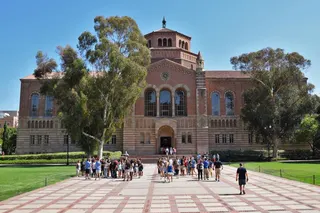 A group of people gets a guided tour of the University of California Los Angeles campus. Photo: TNS