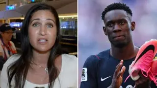 The BBC's Nada Tawfik in a split screen with Folarin Balogun.