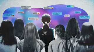 一眾女生的背影，面對各種網絡對話