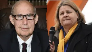 U.S. District Judge Lynn Adelman and Hannah Dugan are seen in this split image. Photos via Getty and Imagn